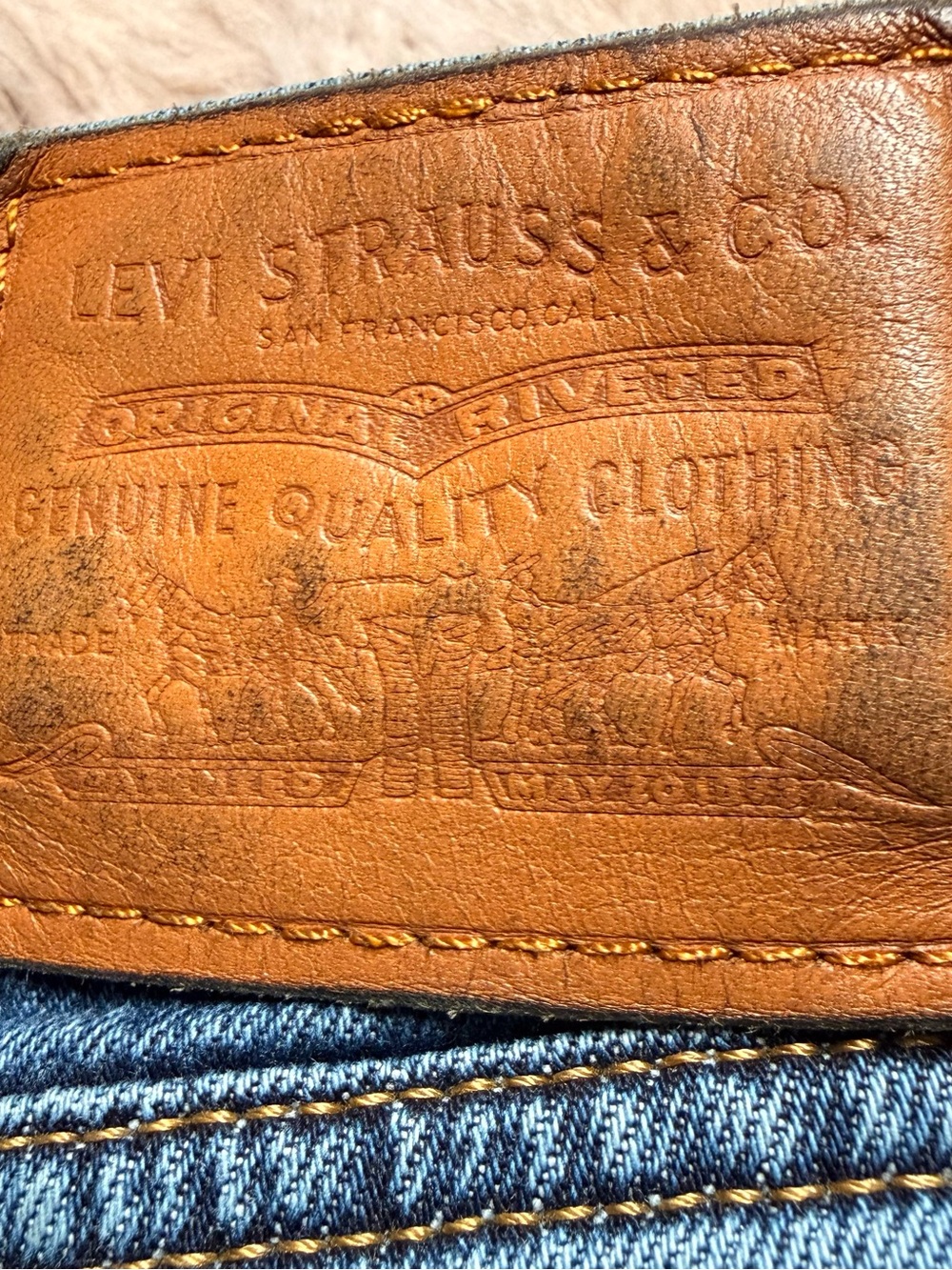 Levis Premium 70s High Flare Blue Jeans Womens 31 Big E Retro Boho Bell Bottom - Picture 4 of 6